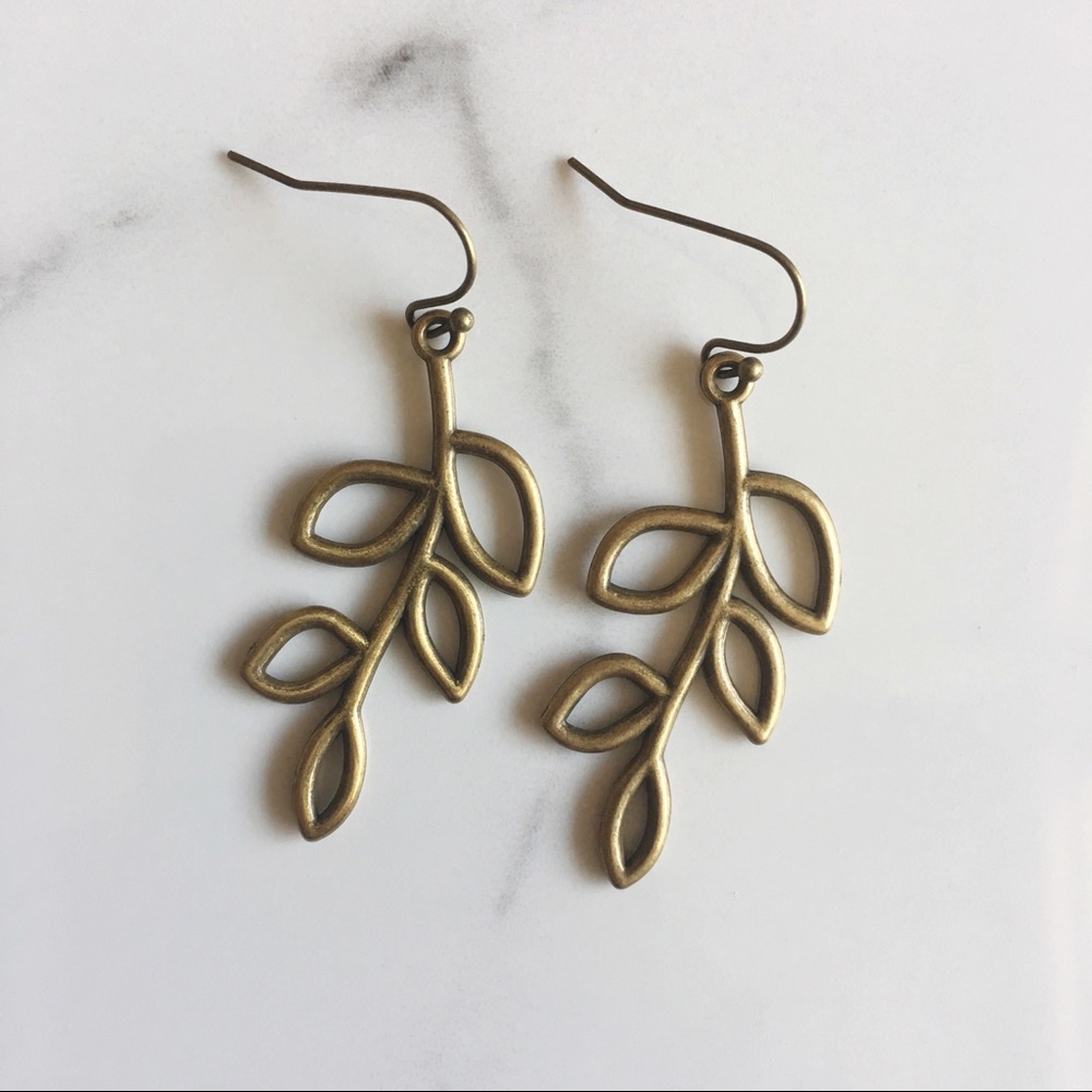 Bronze leaf earrings